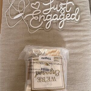 Just Engaged Sign with Engaged table decorations